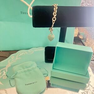 Tiffany & Co. Silver Bracelet with Heart Charm
